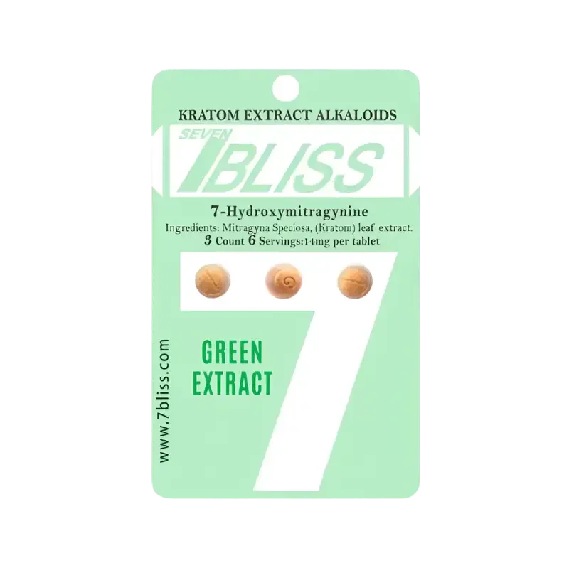7 Bliss 3ct 7OH Tabs Green Extract 14mg per Tablet