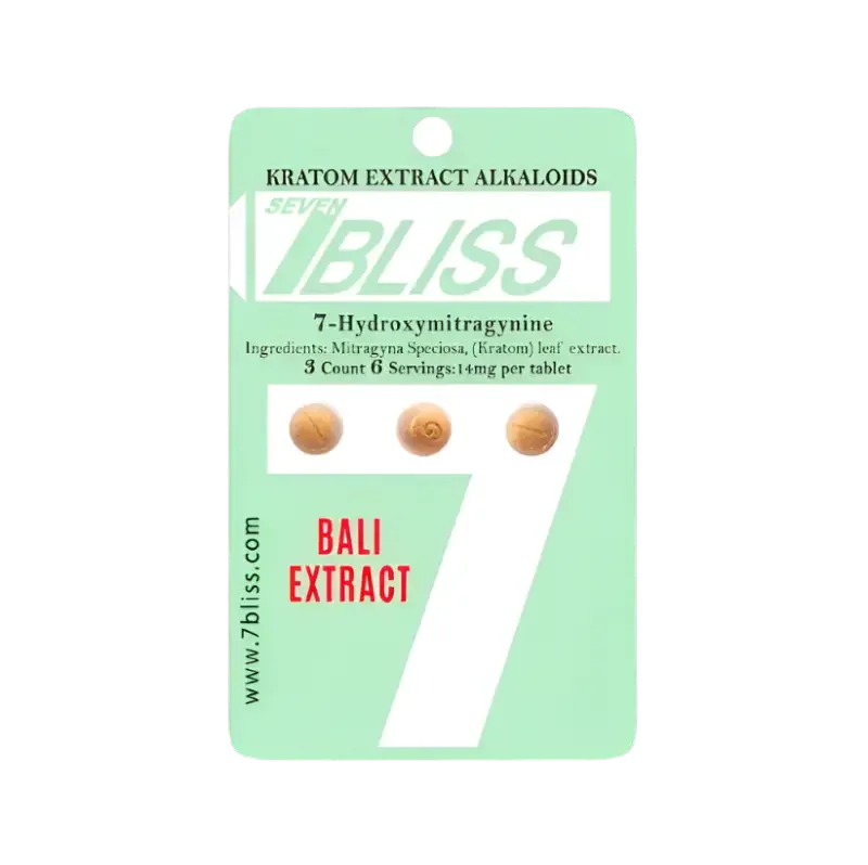 7 Bliss 3ct 7OH Tabs Bali Extract 14mg per Tablet