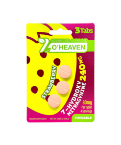 7 O’HEAVEN 7-HYDROXYMITRAGYNINE TABLETS 3CT / 240MG (80MG EACH) – STRAWBERRY