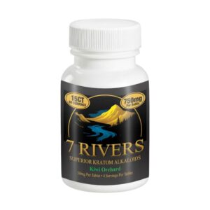 7 RIVERS KRATOM ALKALOIDS TABLETS 15CT 50MG PER TABLET - KIWI ORCHARD